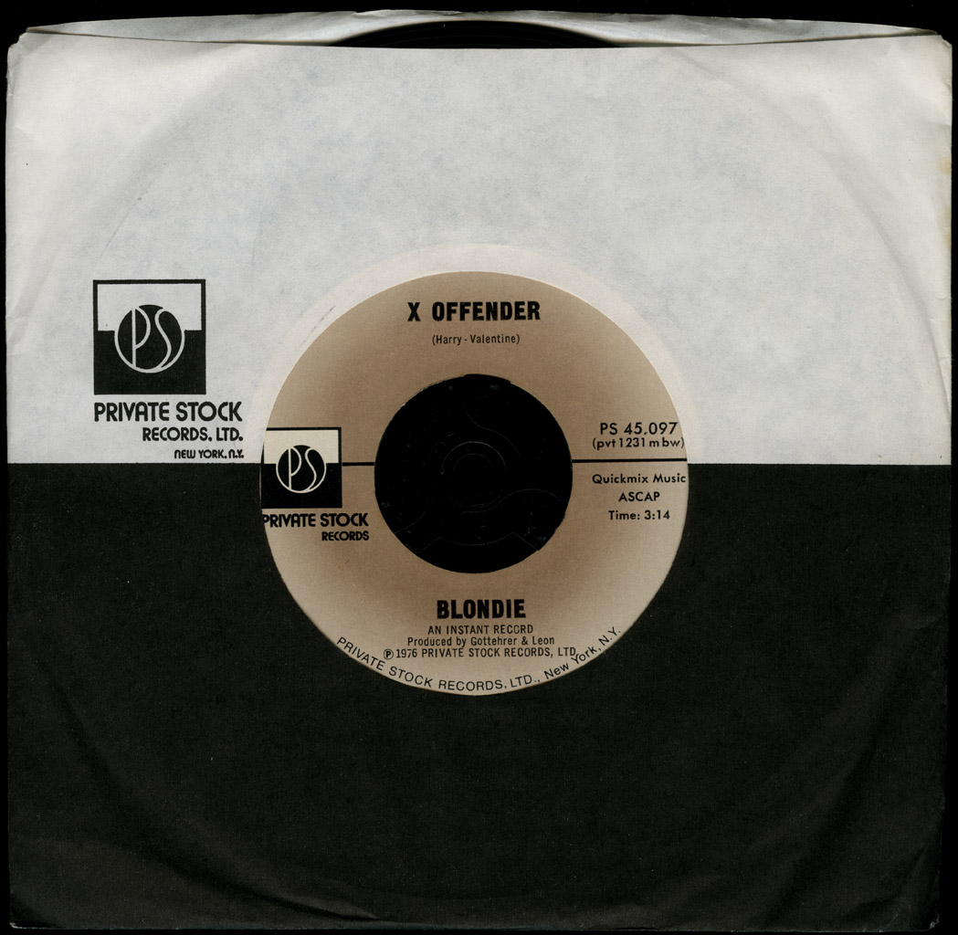 The band's first record: X Offender on Private Stock.