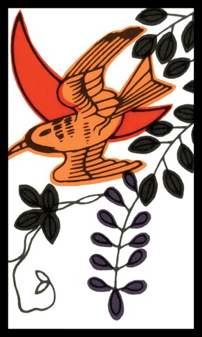 hanafuda card april wisteria animal tane cuckoo